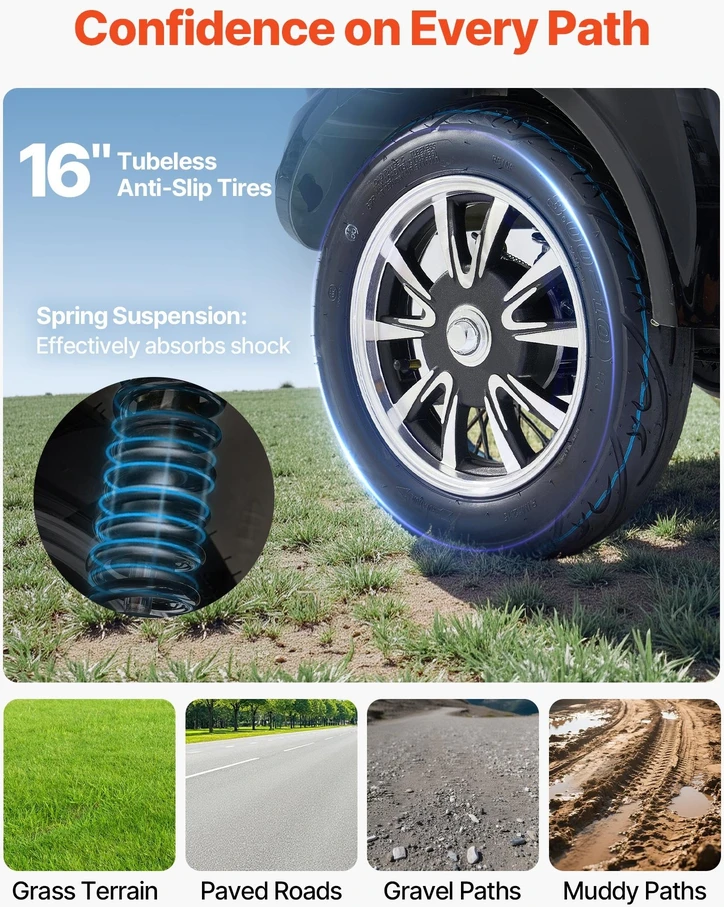 Vevor Triratė elektrinė motoroleris senjorams ir suaugusiems