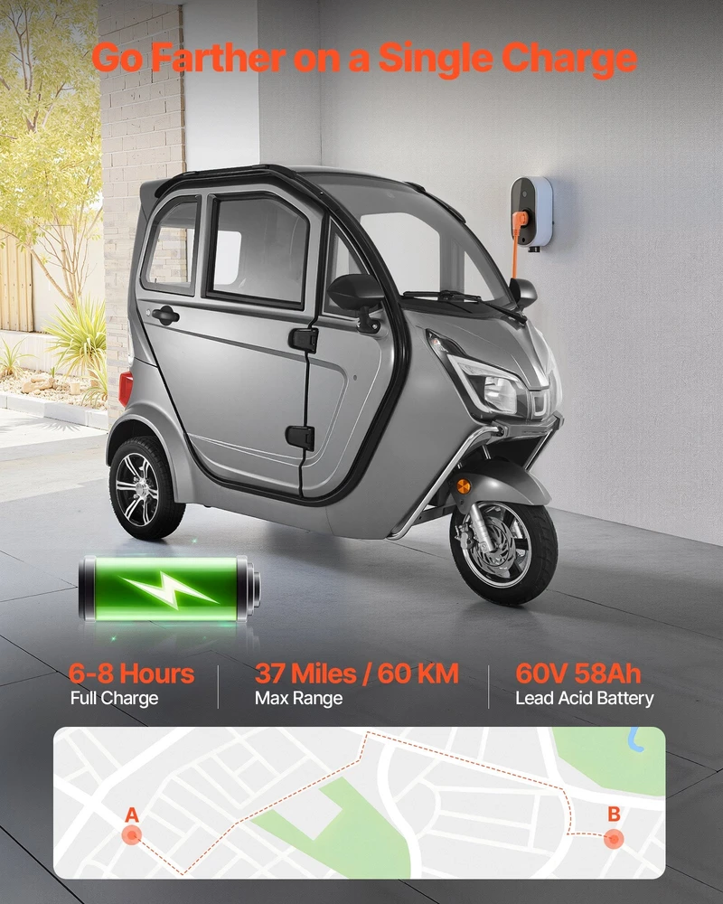 VEVOR 3 ratų elektrinis motoroleris vyresniems