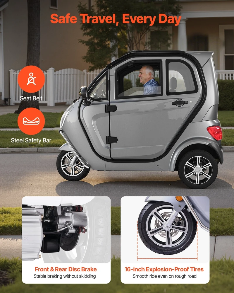 VEVOR 3 ratų elektrinis motoroleris vyresniems