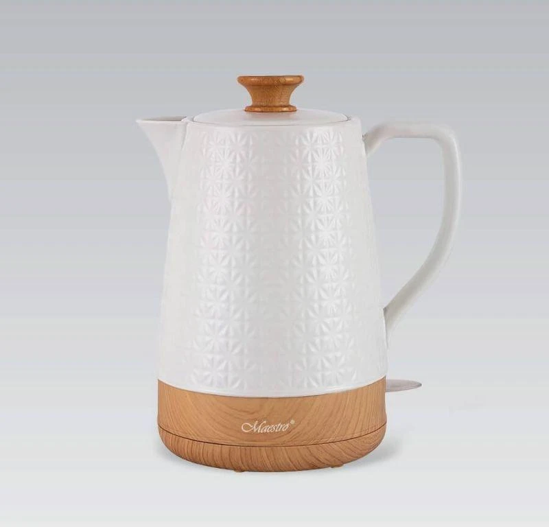 Maestro MR-076 elektrinis virdulys 1,8 L 1800 W, spalva: balta/medžio