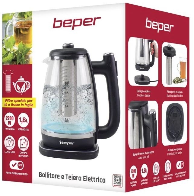 Elektrinis virdulys Beper P101BOL200, 1,8 l, 2200 W
