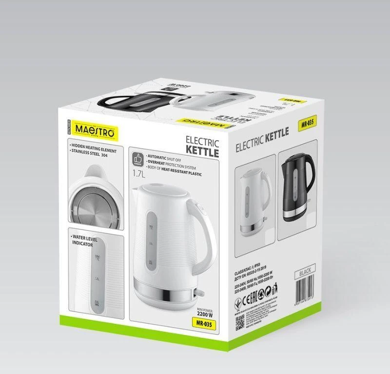 Elektrinis Virdulys - Maestro 1,7 L Juodas