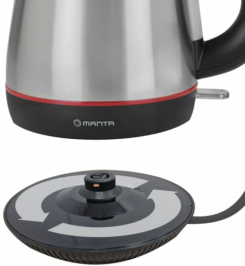 Elektrinis virdulys Manta KTL9410, 1,7 l, 2200 W, sidabro spalvos
