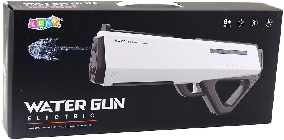 Lean Toys Elektrinis vandens šautuvas baltas