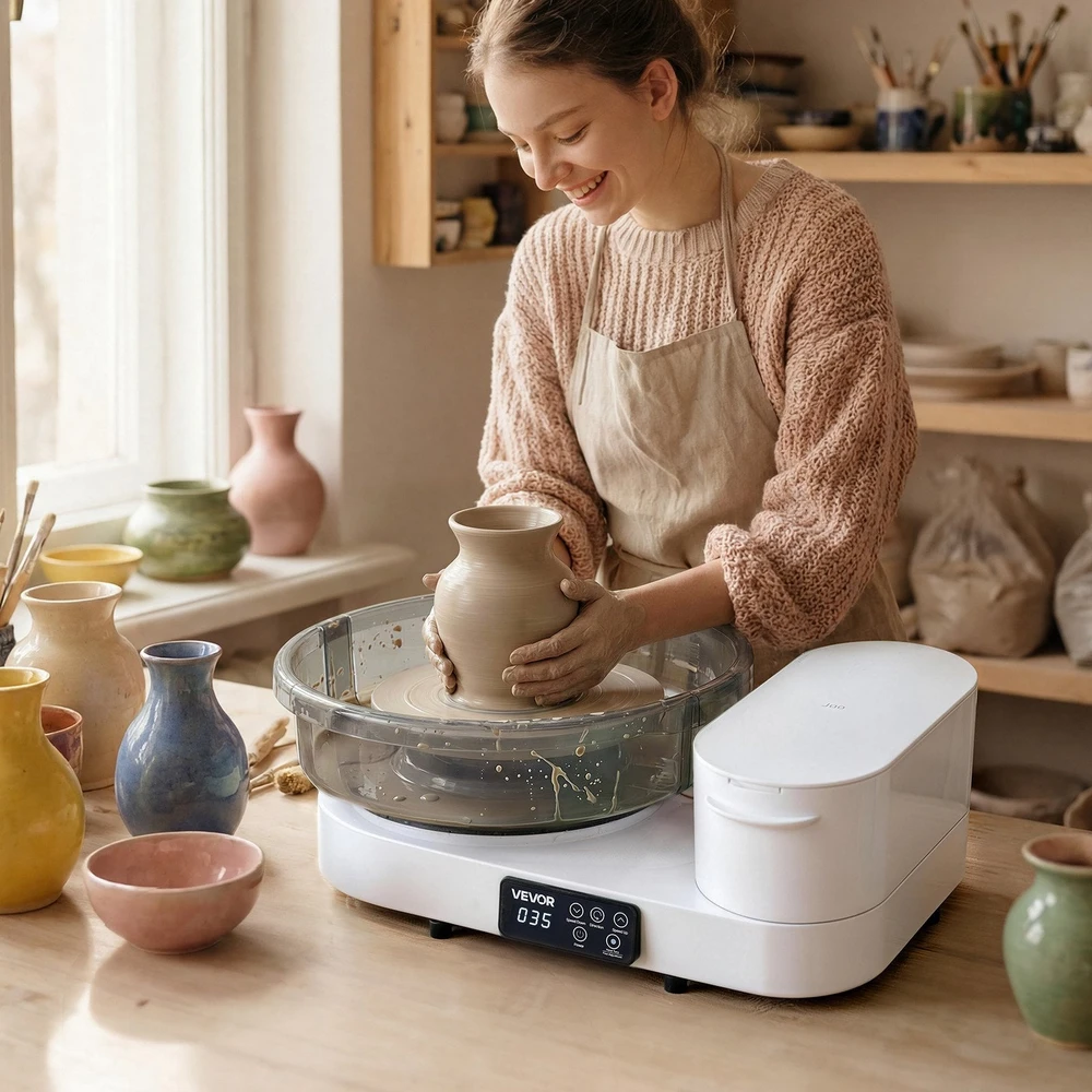 VEVOR Elektrinė puodų žiedimo rato sistema su pedalais