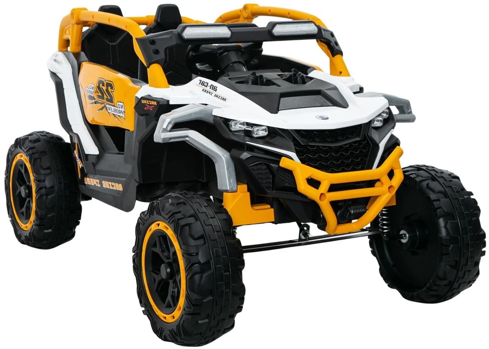 Lean Cars Elektrinis vaikiškas automobilis 4x4 M3, geltonas ir baltas