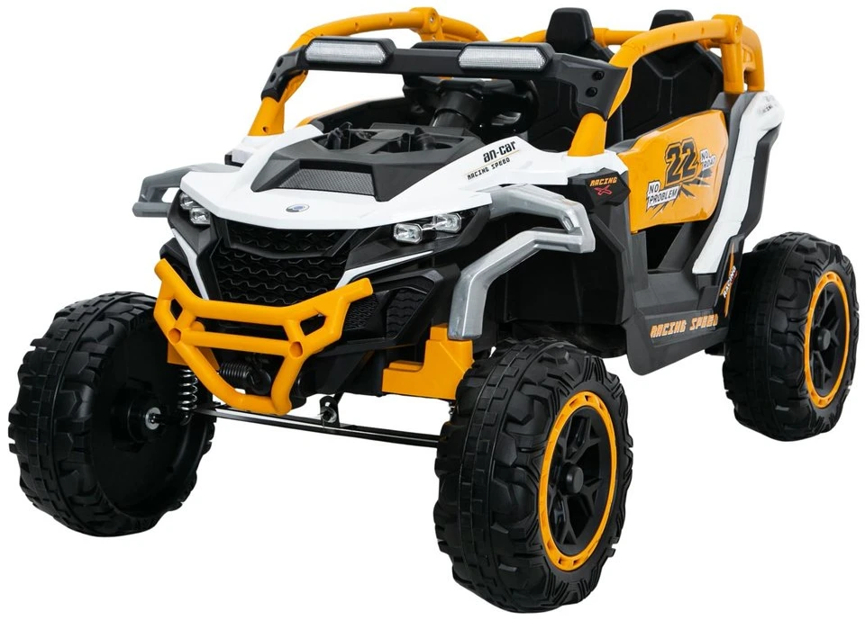 Lean Cars Elektrinis vaikiškas automobilis 4x4 M3, geltonas ir baltas