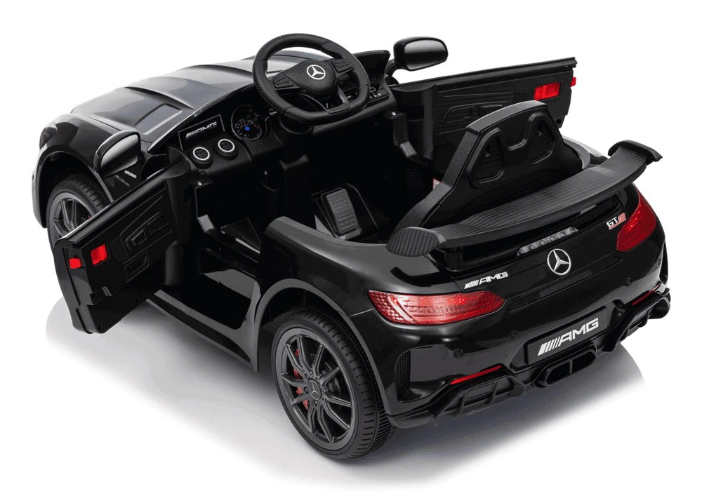 Lean Cars Juodas Mercedes GTR akumuliatorinis automobilis vaikams