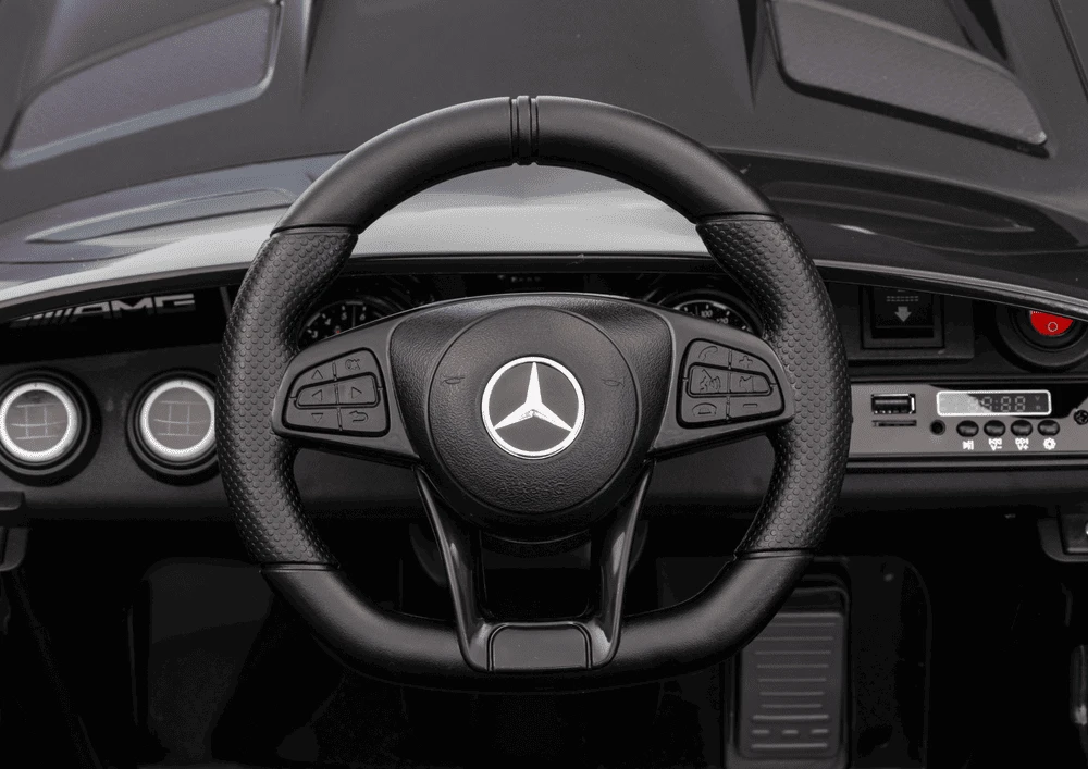 Lean Cars Juodas Mercedes GTR akumuliatorinis automobilis vaikams