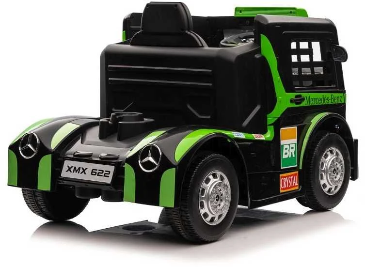 Lean Cars Vienvietis elektromobilis vaikams Mercedes-Benz Axor XMX622, žalias