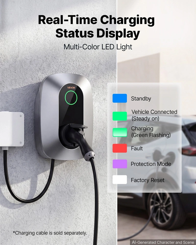 Elektromobilių įkrovimo stotelė VEVOR ZB09-E007KAB-M701, 7 kW