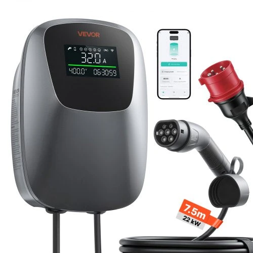 Elektromobilių įkrovimo stotelė VEVOR ZB13-E022KAB-F301, 22 kW