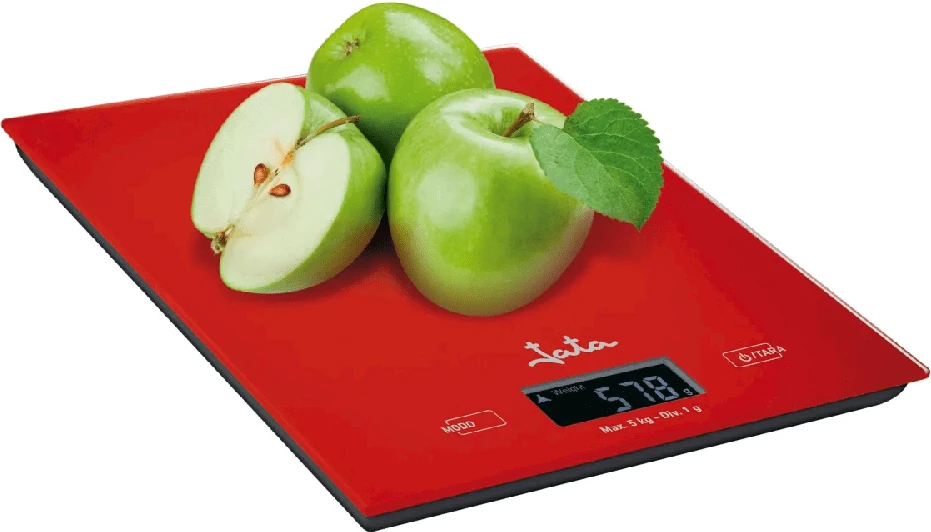Elektroninės virtuvinės svarstyklės Jata 729/R, 5kg, raudonos