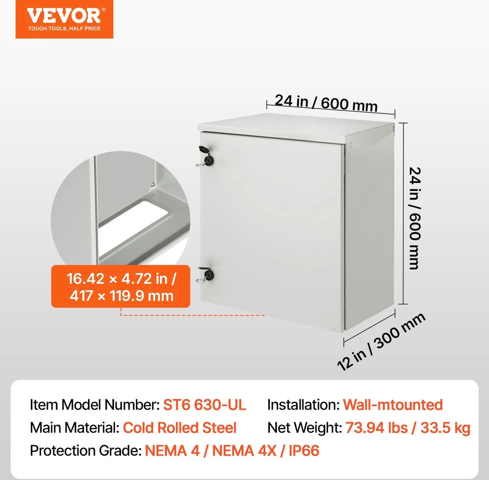 VEVOR Lauko elektrinė spinta 60 x 60 x 30 cm
