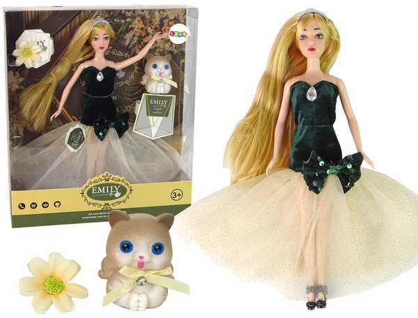 Lean Toys Lėlė Emily su kačiuku LeanToys