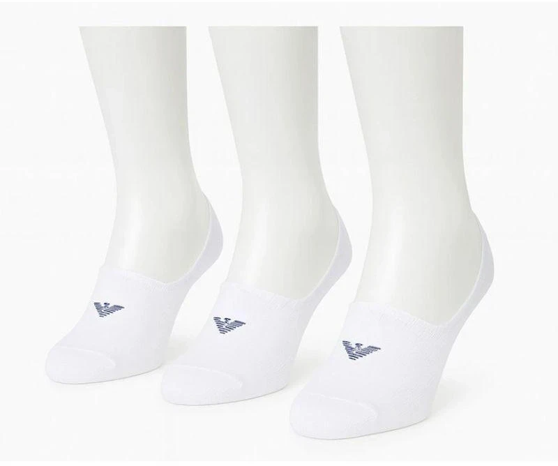 Emporio Armani Calza mikro kojinės medvilninės baltos 3-pakas