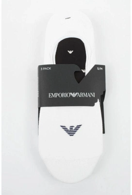 Emporio Armani Calza mikro kojinės medvilninės baltos 3-pakas