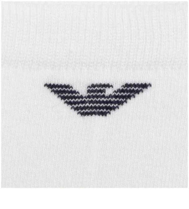 Emporio Armani Calza trumpų kojinių medvilninės baltos patogios 3 poros