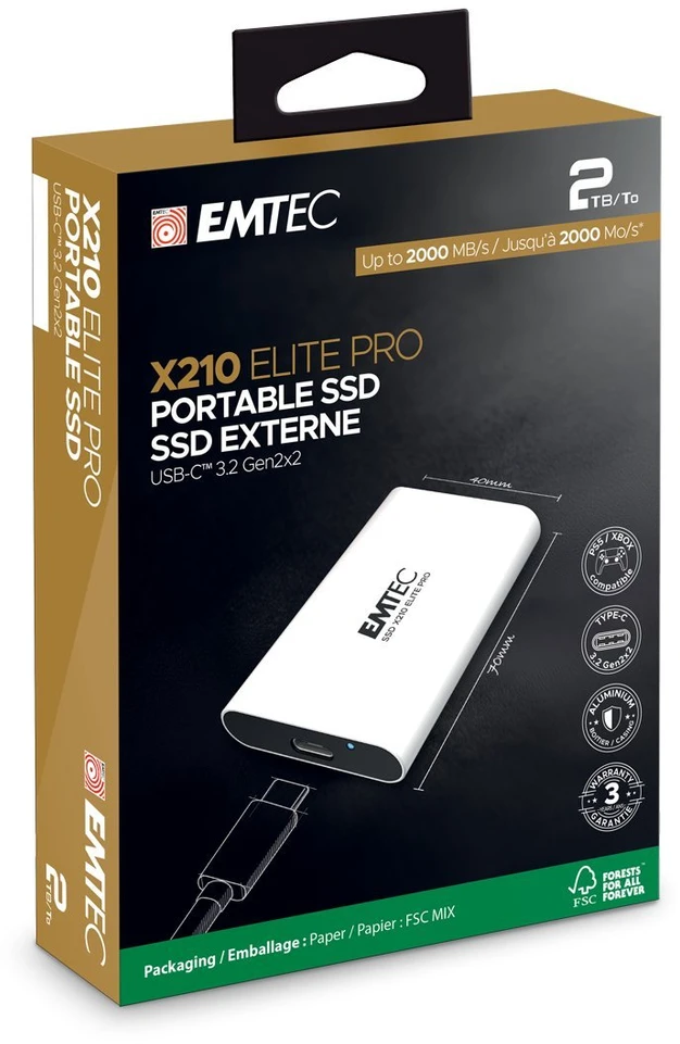 Emtec X210 Elite Pro 2 TB nešiojamasis SSD