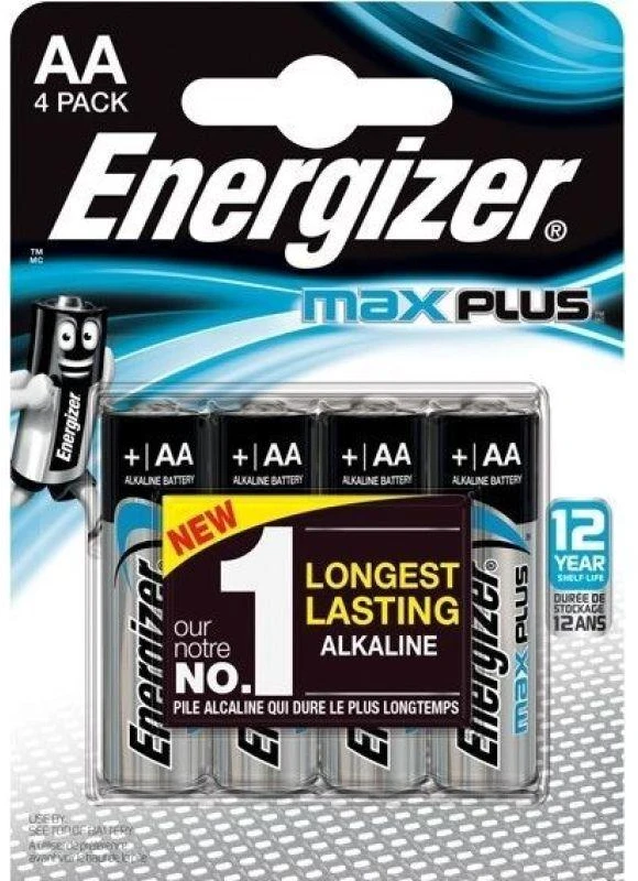 Vienkartinė Baterija - Energizer Max Plus AA Šarminė 4 Vnt.