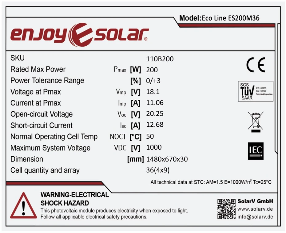 Enjoy solar® Saulės panelės 12V