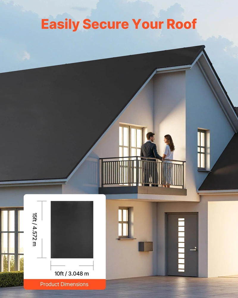 VEVOR Guminė stogo danga, 3 x 4.5 m EPDM
