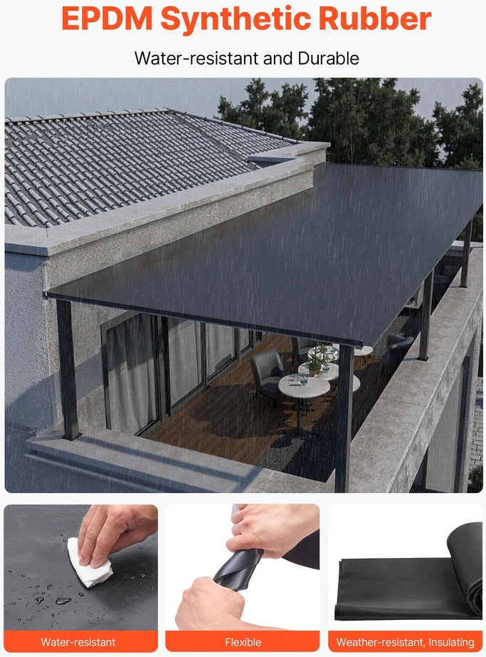 VEVOR EPDM guminė stogo danga 15 x 15 pėd.