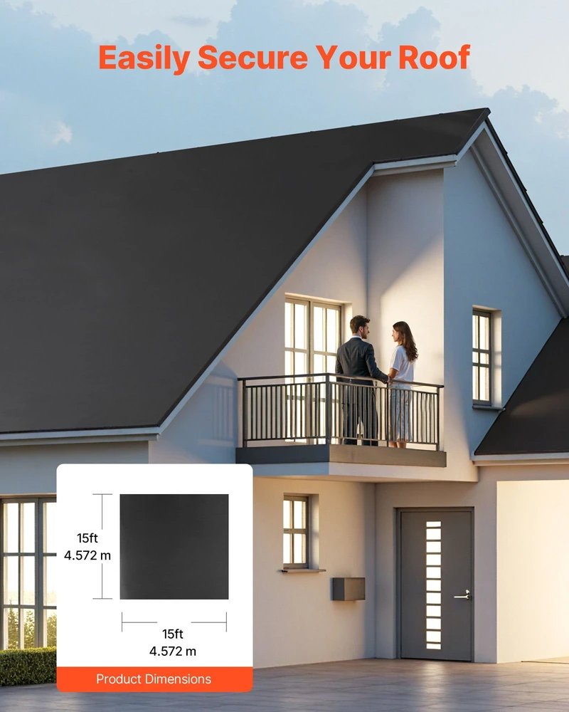 VEVOR EPDM guminė stogo danga 15 x 15 pėd.
