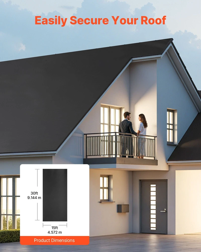 VEVOR Epdm guminis stogų paklotas 4,57x9,14m
