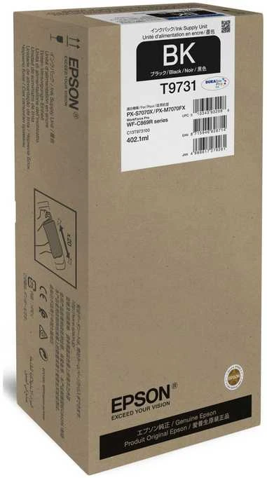 Epson WF-C869R Juodas XL Ink WorkForce Pro | Epson C13T97310N | Epson T9731 - XL dydis - juodas - originalus - rašalo pakuotė | Rašalo pakuotė | Juodas