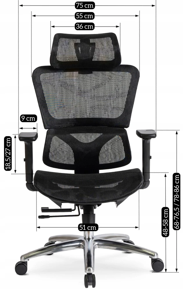 Ergonominė biuro pasukama kėdė ROYAL, juoda
