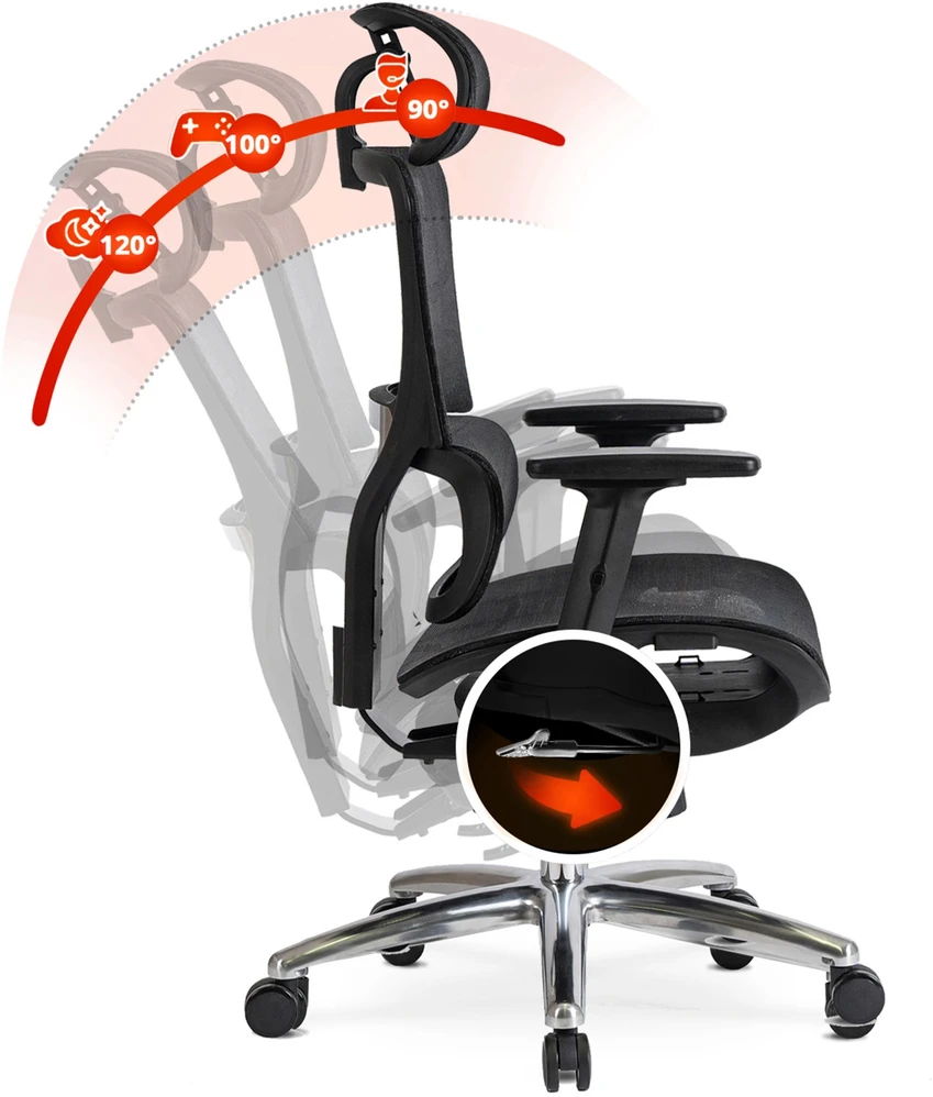 Ergonominė biuro pasukama kėdė ROYAL, juoda
