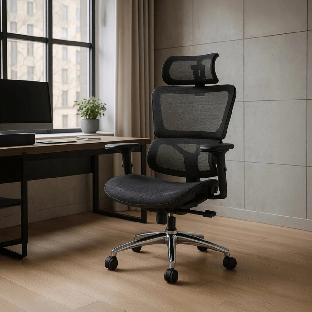Ergonominė biuro pasukama kėdė ROYAL, juoda