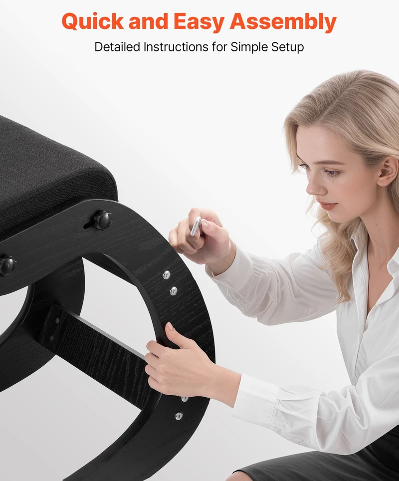 VEVOR Ergonominė medinė kėdė su paminkštinimu