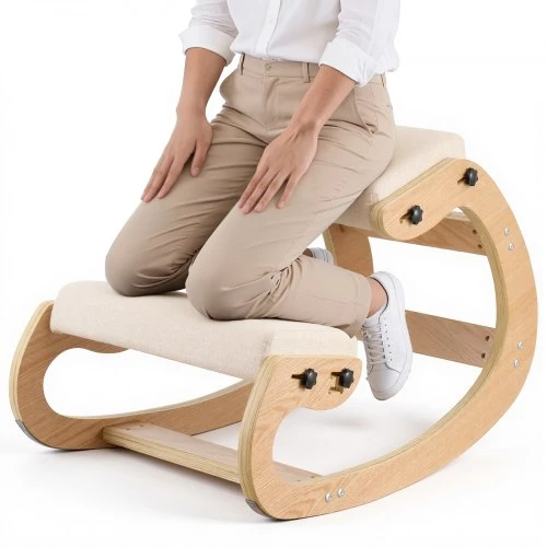 VEVOR Ergonominė medinė kėdė su reguliuojamu porolonu