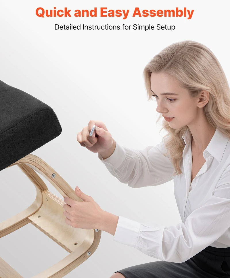 VEVOR Ergonominė klūpėjimo kėdė iš medžio