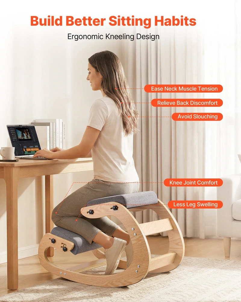 VEVOR Ergonomiška klūpėjimo kėdė pilka