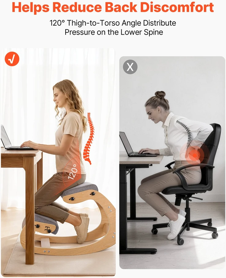 VEVOR Ergonomiška klūpėjimo kėdė pilka