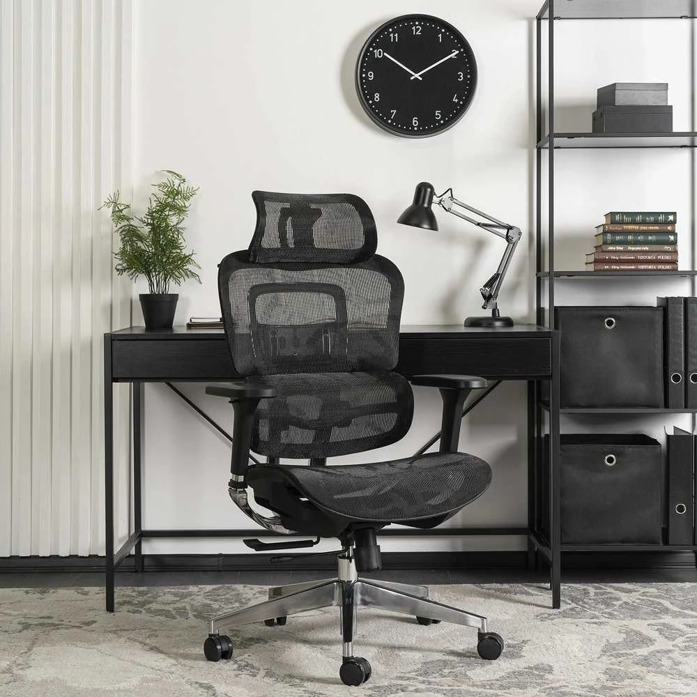 Ergonominė sukamoji biuro kėdė NINO, juoda