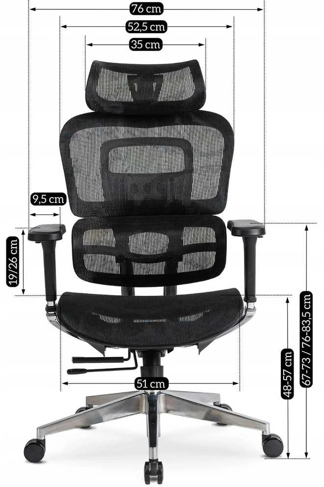 Ergonominė sukamoji biuro kėdė NINO, juoda