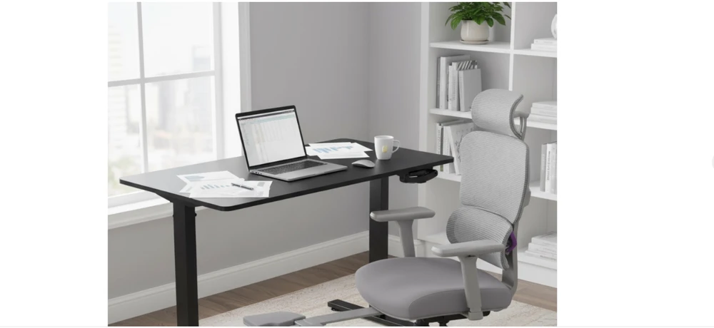 Ergonomiškas „Spacetronik LUMBO 44“ pilkas fotelis