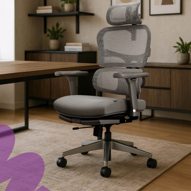 Ergonomiškas „Spacetronik LUMBO 44“ pilkas fotelis