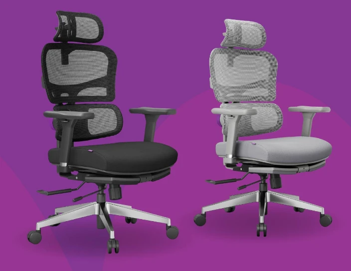 Ergonomiškas „Spacetronik LUMBO 44“ pilkas fotelis