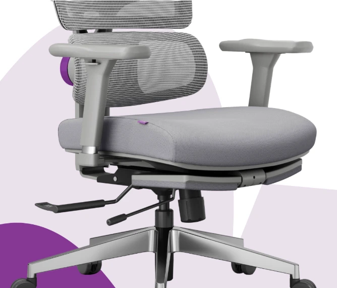 Ergonomiškas „Spacetronik LUMBO 44“ pilkas fotelis