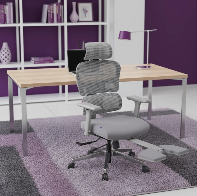 Ergonomiškas „Spacetronik LUMBO 44“ pilkas fotelis