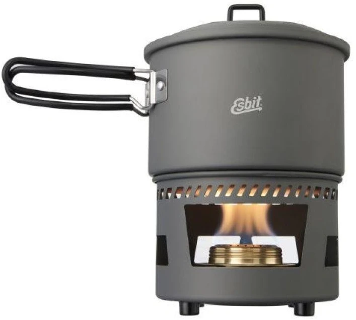 ESBIT Cookset with alcohol burner Stiklinis indelis 1,5 L Aliuminis, Juoda