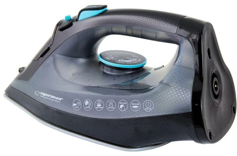 Esperanza EHI010 Garų lygintuvas Ceramic soleplate Pilkas, Juodas 2600 W