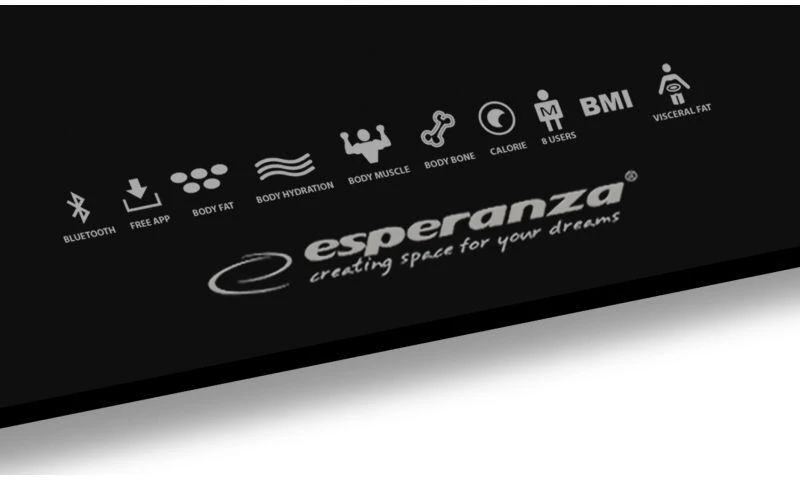 Virtuvinės svarstyklės Svarstyklės su „Bluetooth“ funkcija Esperanza EBS016K (juodos spalvos)