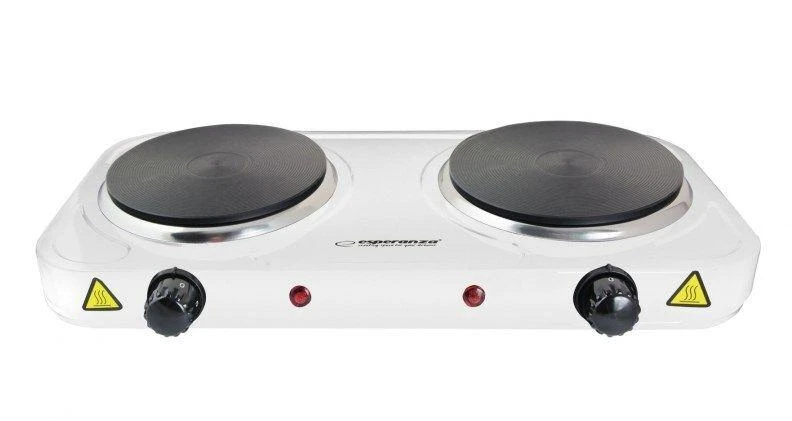 Buitinė Technika - Esperanza COTOPAXI 2 Zonos Elektrinė Viryklė 1000W Balta