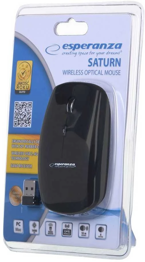 Optinė belaidė pelė Saturn Esperanza EM120K - juoda